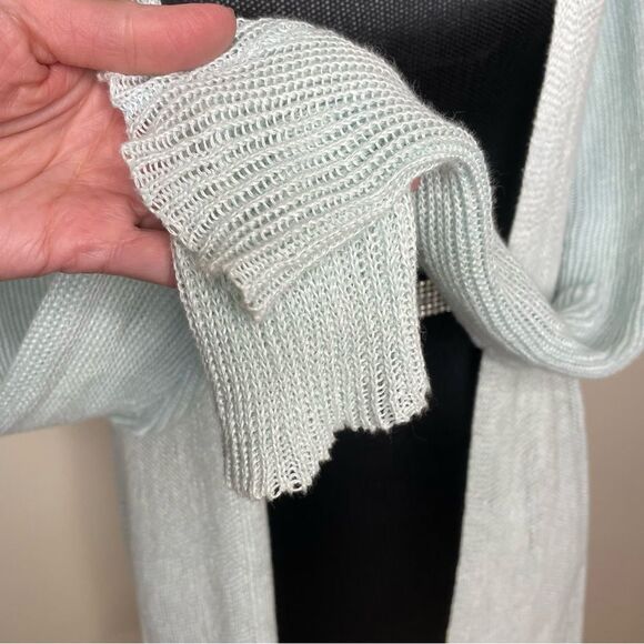 Eileen Fisher Cardigan Sweater Linen Loose Knit Open Front Light Blue Size 1X - Picture 3 of 7